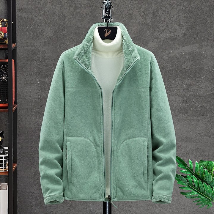 Damen Kuschelige Fleecejacke mit Teddyfutter, Stehkragen und Zwei Reißverschlusstaschen Drune