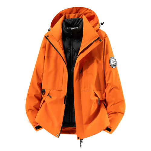 Herren zweilagiger Hardshell-Parka mit abnehmbarer Steppweste und technischer Kapuze Drune