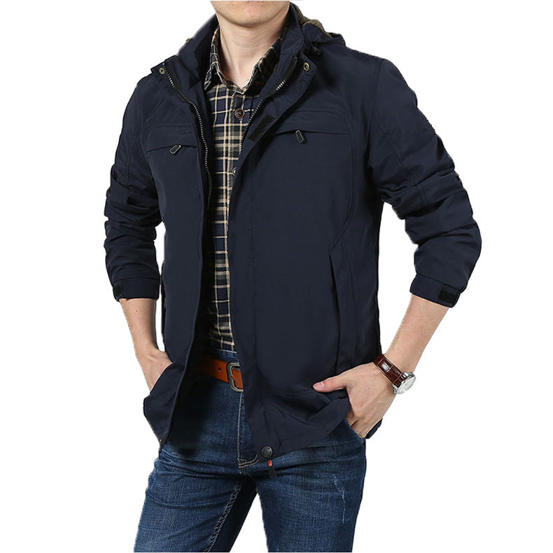 Herren Gefütterter Kapuzenparka mit Teddyfutter und winddichter Canvas‑Optik Drune