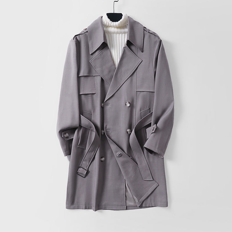 Damen Moderner Kurzmantel im Trench‑Stil mit doppelreihiger Knopfleiste und Epauletten Drune
