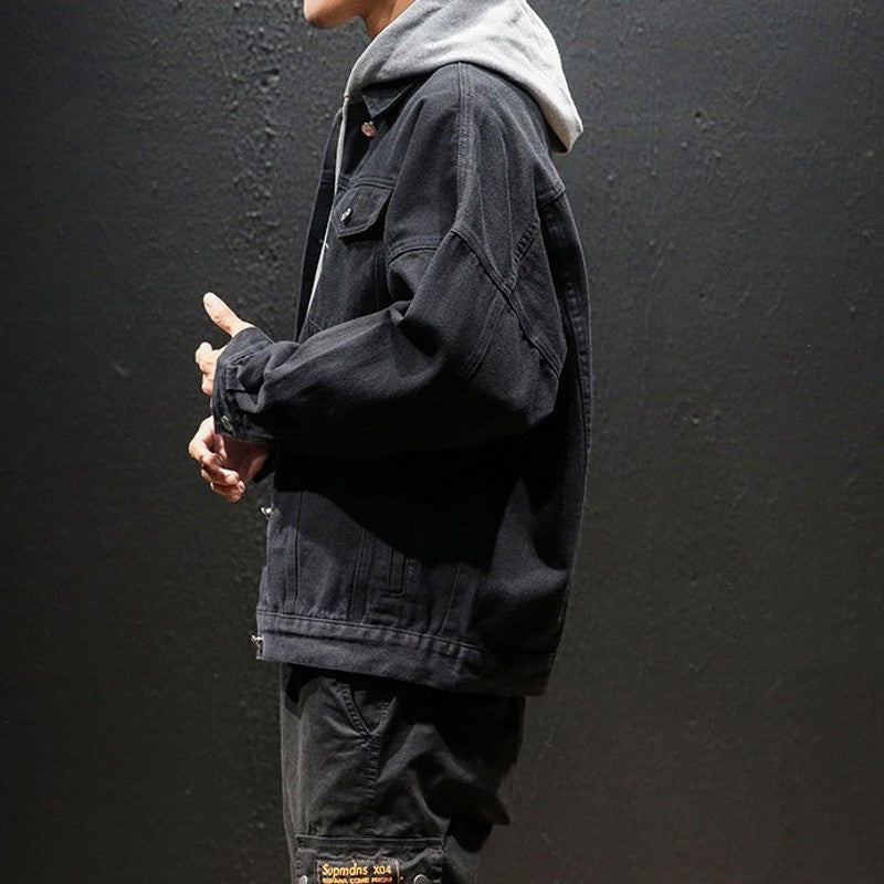 Herren Lässige Denimjacke mit Vintage-Details Drune