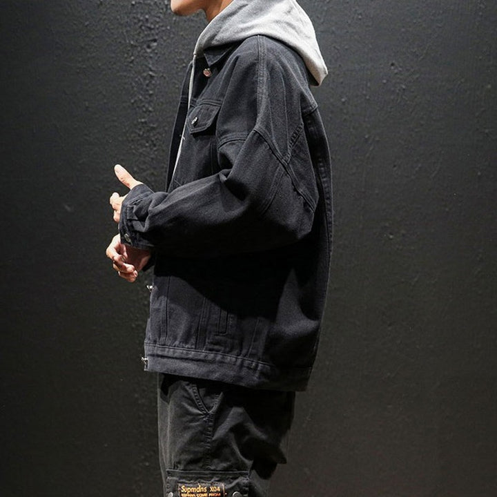 Herren Lässige Denimjacke mit Vintage-Details Drune