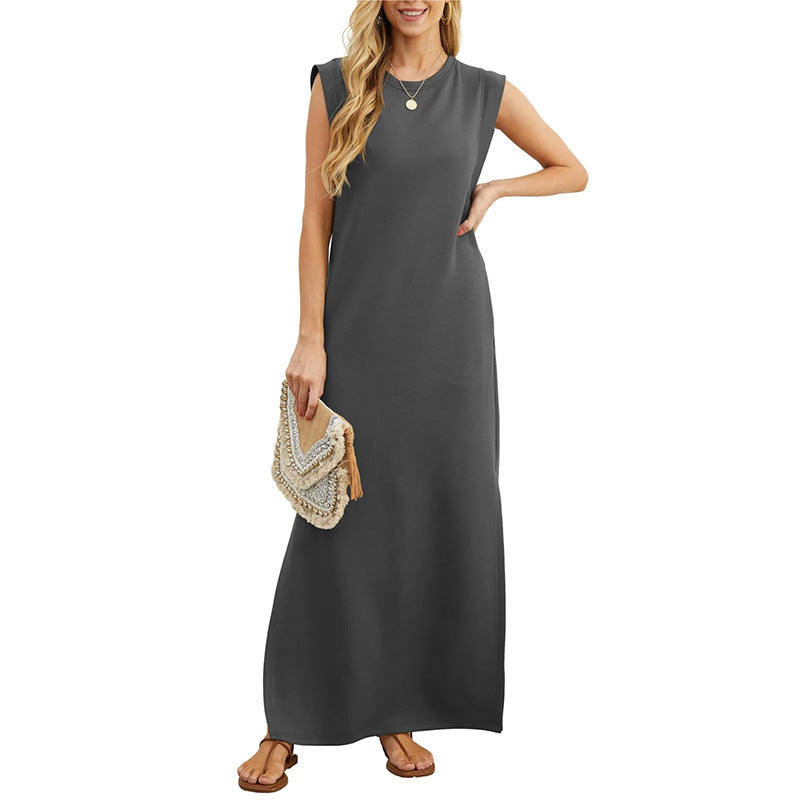 Damen Maxikleid mit lässigem Schnitt und minimalistischen Details Drune