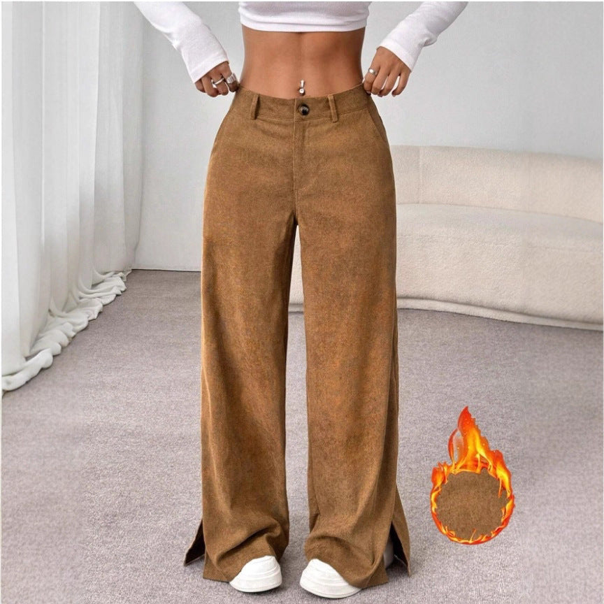 Damen Weite High-Waist Hose Drune