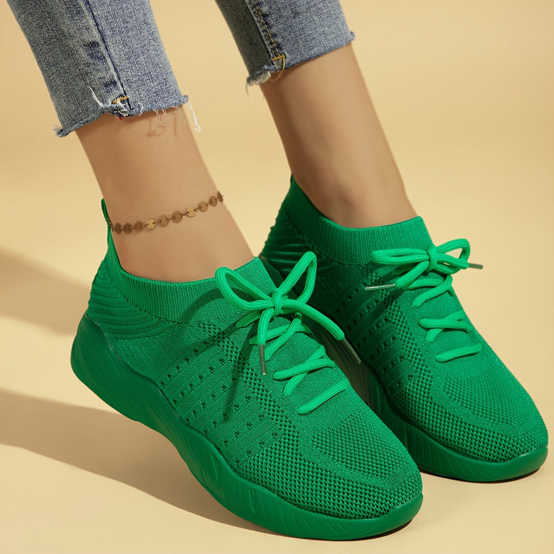 Damen atmungsaktive Slip-On Sportschuhe mit flexiblem Obermaterial Drune