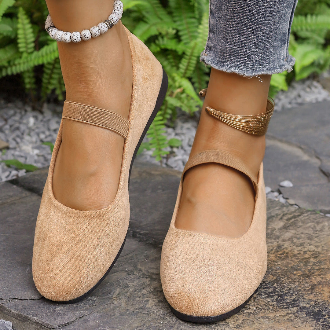 Damen Ballerinas mit verstellbarem Riemen und komfortablem Fußbett Drune