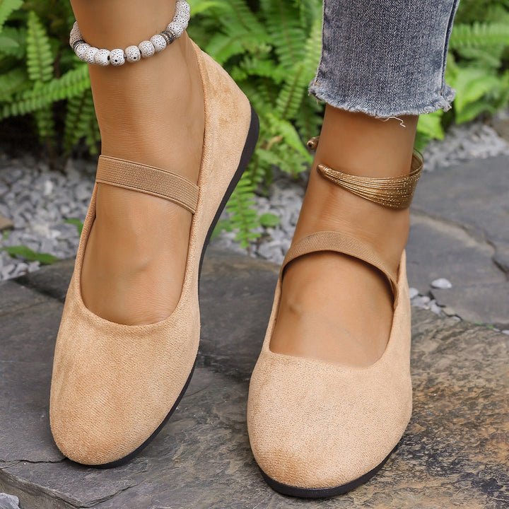 Damen Ballerinas mit verstellbarem Riemen und komfortablem Fußbett Drune