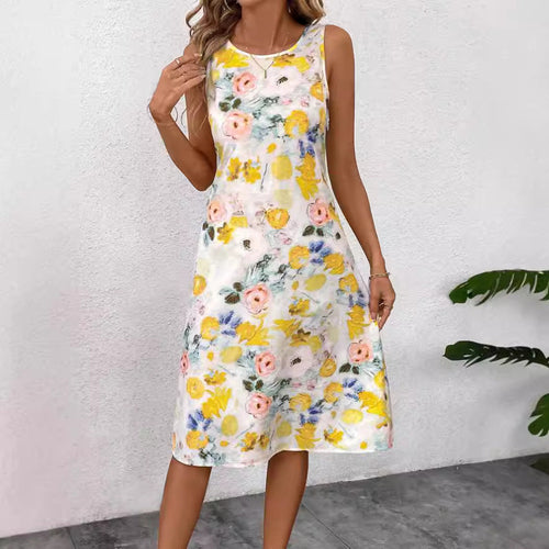 Damen Blumendesign Sommerkleid Drune