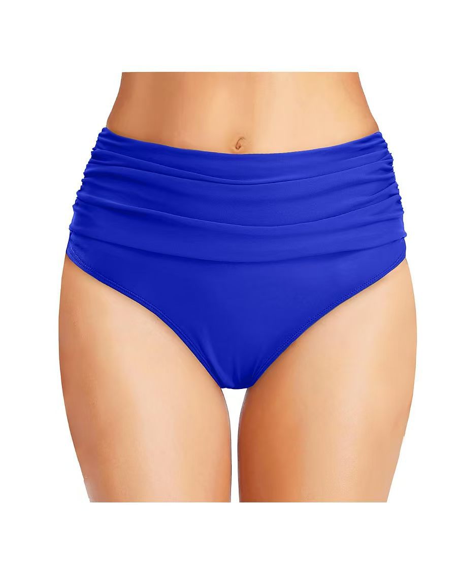 Damen Hochgeschnittene Bikinihose mit eleganter Raffung Drune