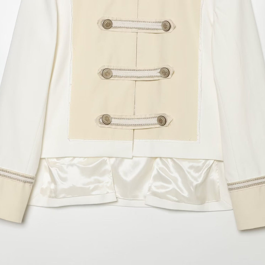 Damen Militärisch inspirierte Kurzjacke mit Zierknopfleiste Drune