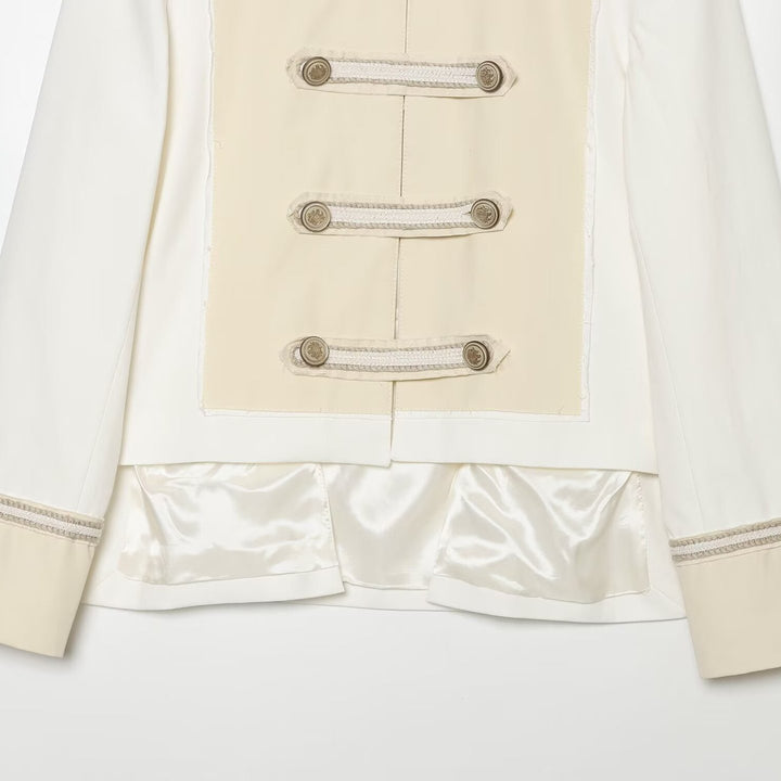Damen Militärisch inspirierte Kurzjacke mit Zierknopfleiste Drune