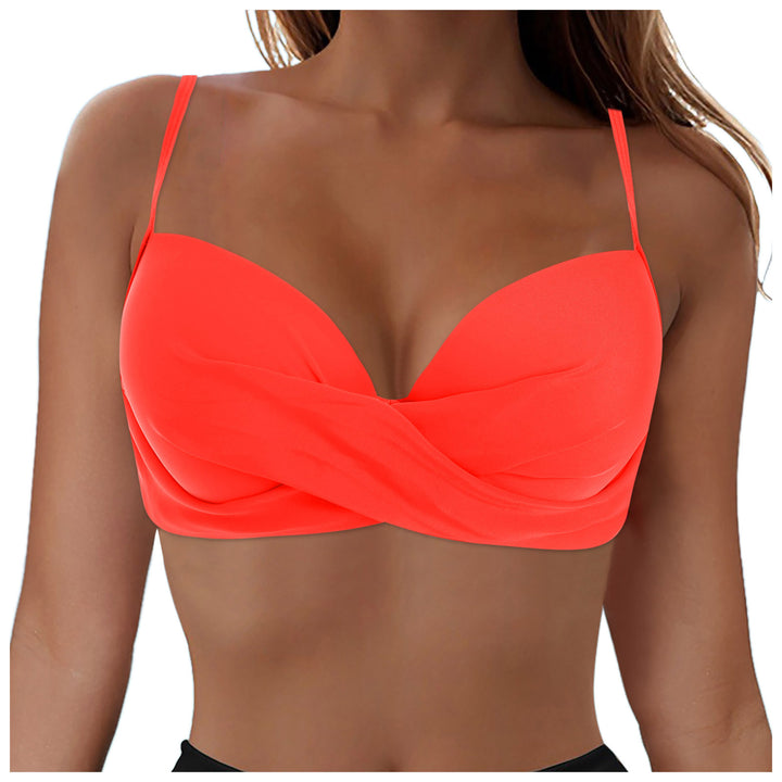Damen Elegantes Bikinioberteil mit Wickeldesign Drune