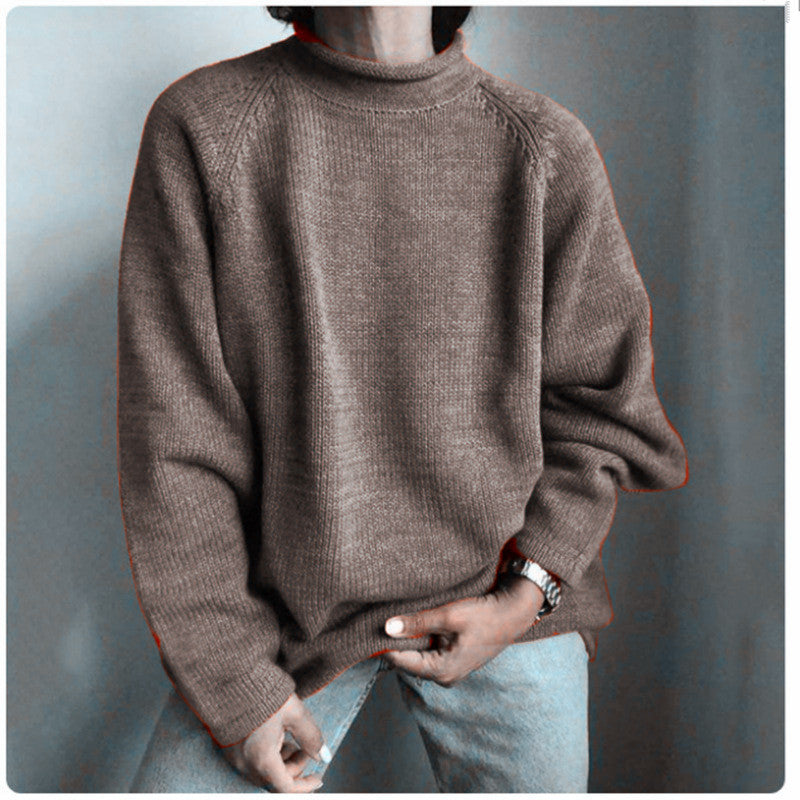 Damen nan kastiger Feinstrickpullover mit kurzem Stehkragen und Raglanärmeln Drune