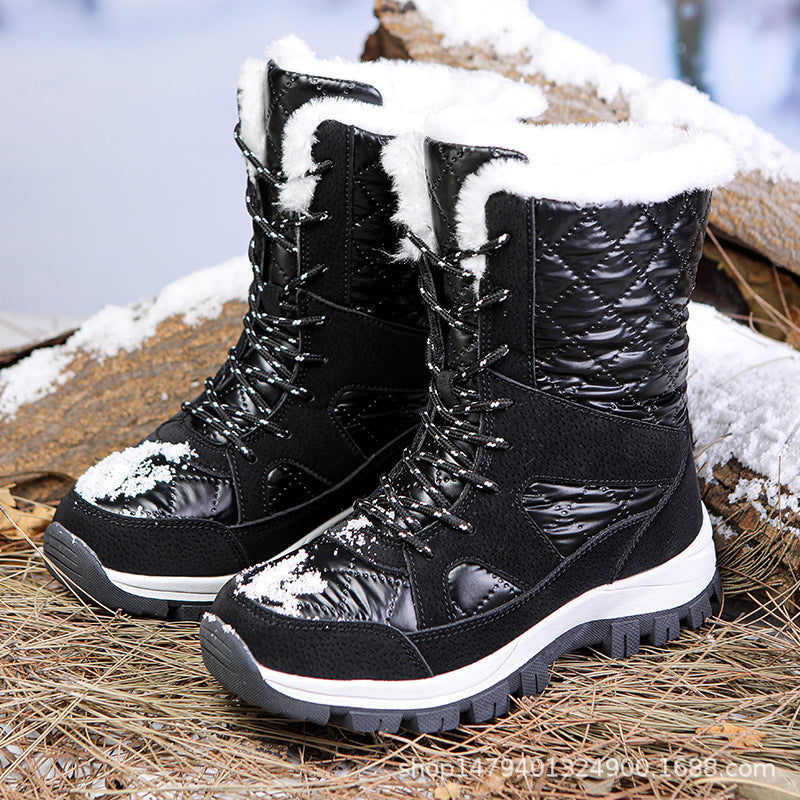 Damen Thermisch isolierte Winterstiefel mit rutschfester Profilsohle und kuscheligem Innenfutter Drune