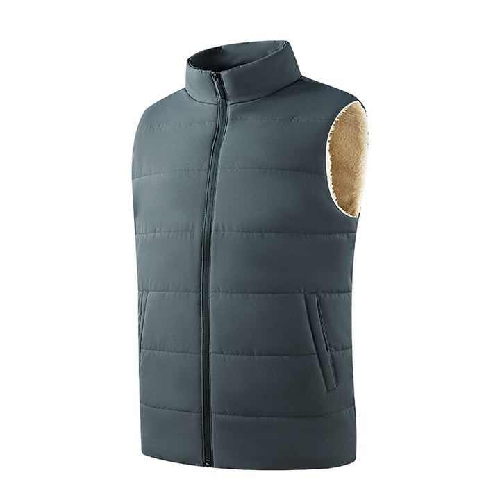 Herren Gepolsterte wattierte Weste mit Fleece‑Futter und Stehkragen Drune