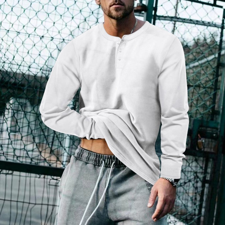 Herren Longsleeve Henley aus leichter Baumwollmischung Drune
