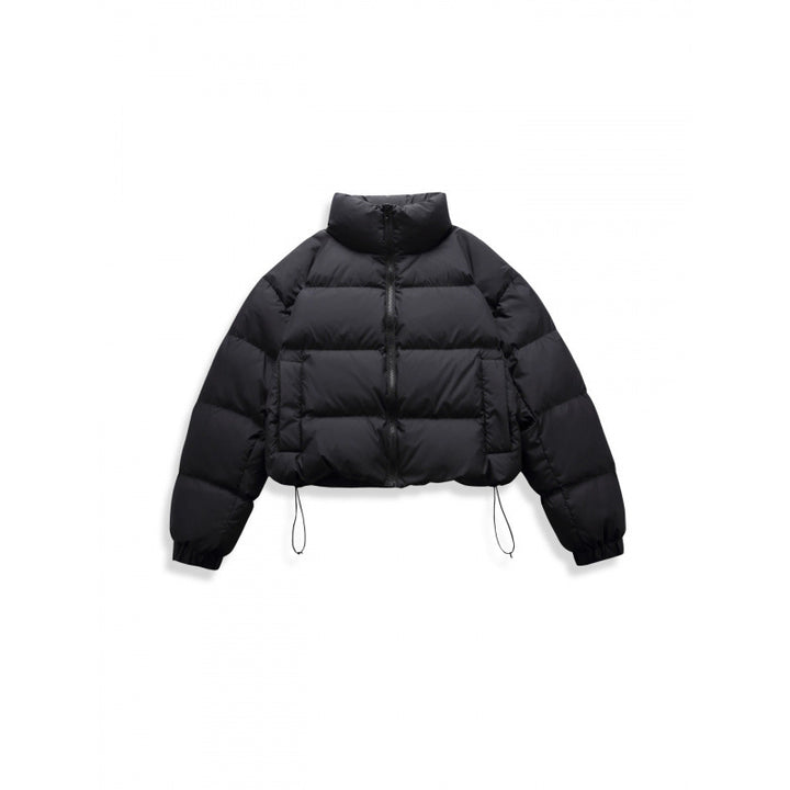 Damen Kurz geschnittene gesteppte Winterjacke im Cropped‑Style mit hohem Stehkragen Drune
