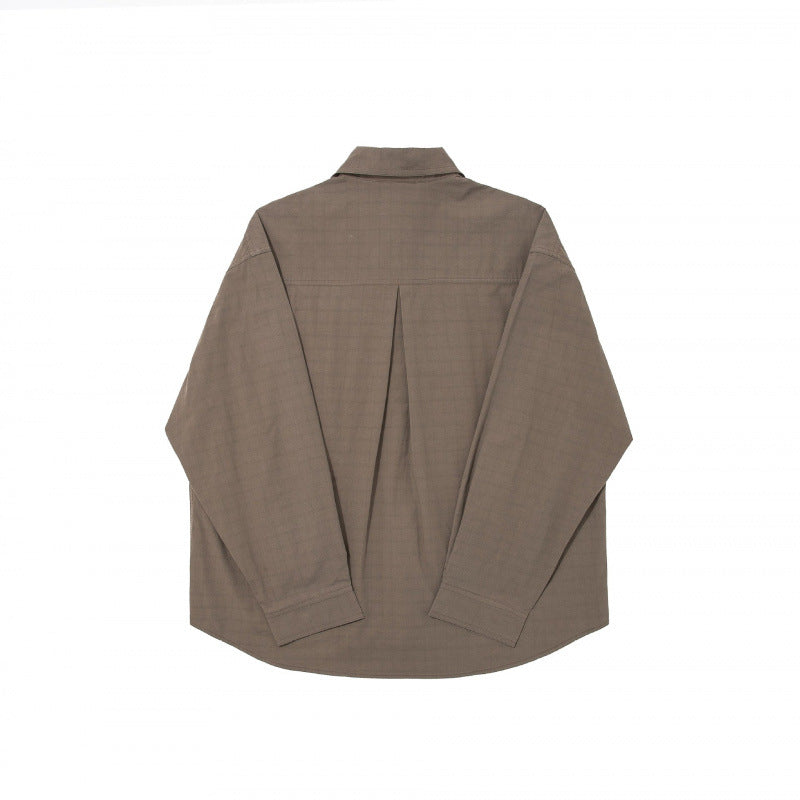 Herren Boxy-Hemd mit feiner Gitterstruktur, kastiger Silhouette und aufgesetzter Brusttasche Drune