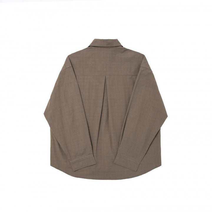 Herren Boxy-Hemd mit feiner Gitterstruktur, kastiger Silhouette und aufgesetzter Brusttasche Drune