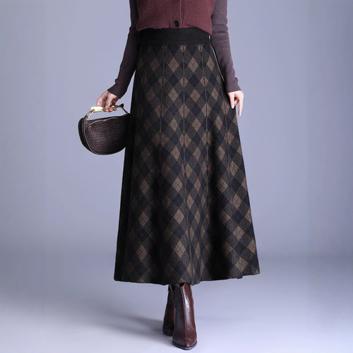 Damen Eleganter Maxirock mit geometrischem Muster Drune