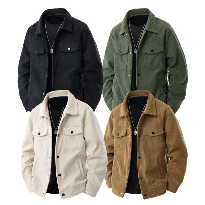 Herren Modische Cordjacke mit Taschen Drune