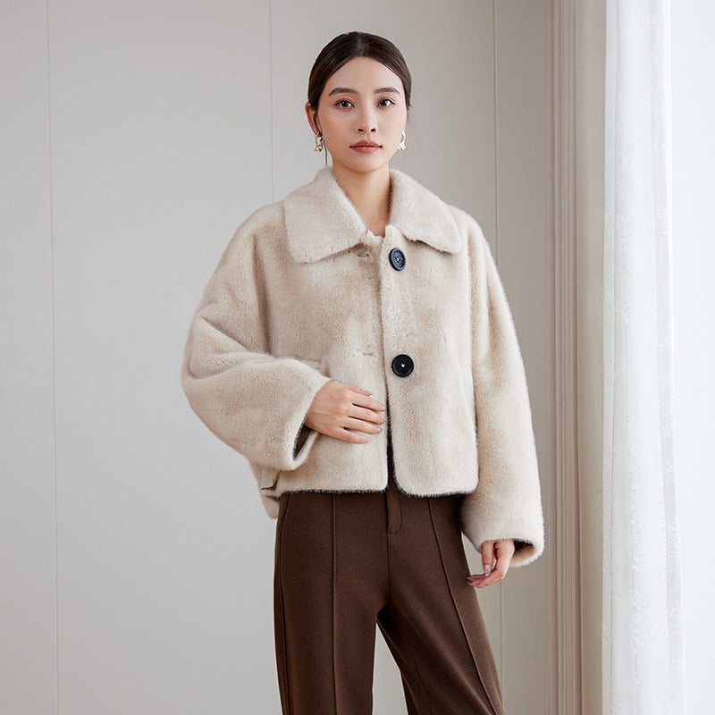 Damen Fleecejacke mit Kragen Drune