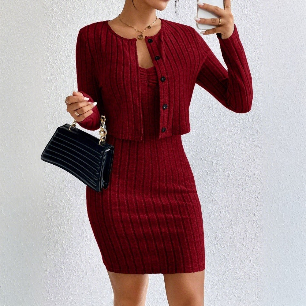 Damen Strickkleid mit passendem Bolero Drune