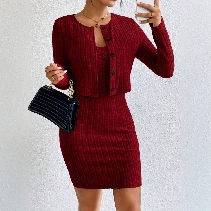 Damen Strickkleid mit passendem Bolero Drune