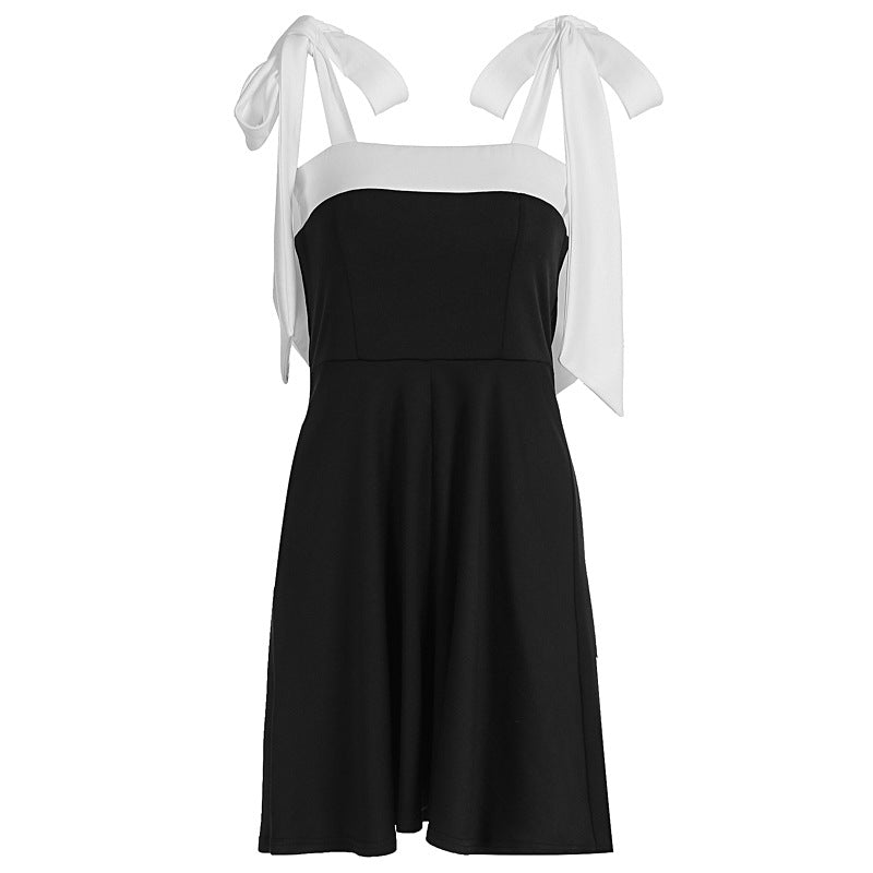 Damen modisches Sommerkleid mit Schleifen-Trägern und schmeichelndem Schnitt Drune