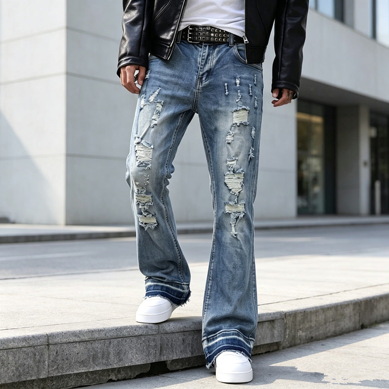 Herren Ripped Slim-Fit Jeans mit modischen Details Drune