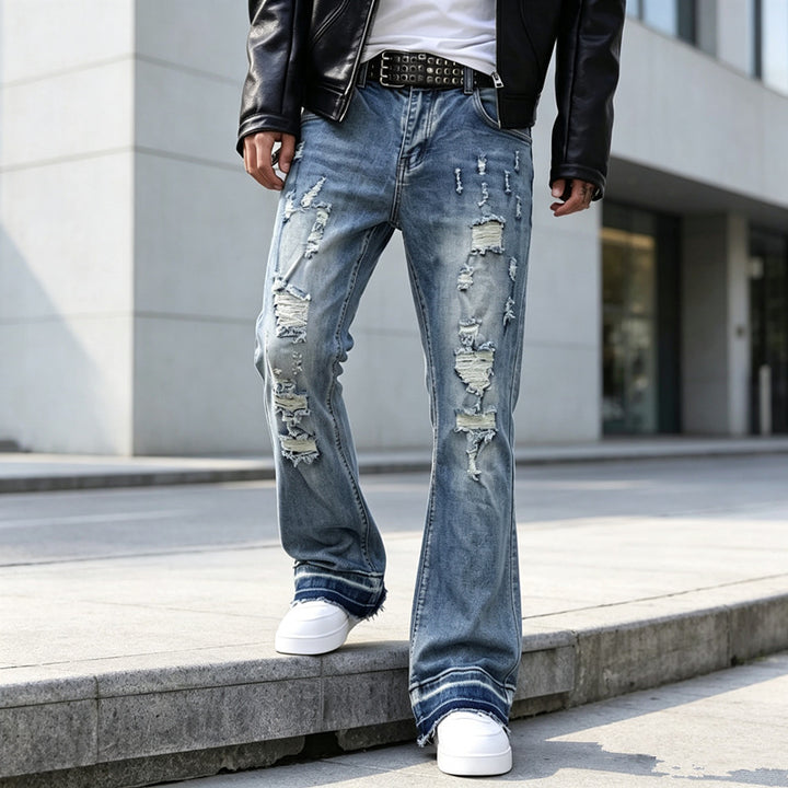 Herren Ripped Slim-Fit Jeans mit modischen Details Drune