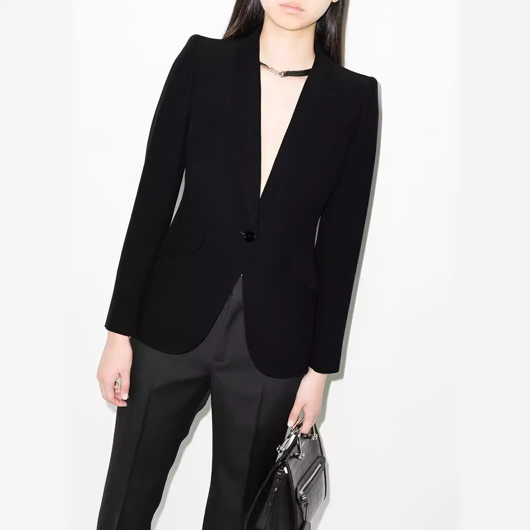 Damen Vegane Lederhose im Geradschnitt mit hoher Taille und dezentem Bootcut Drune