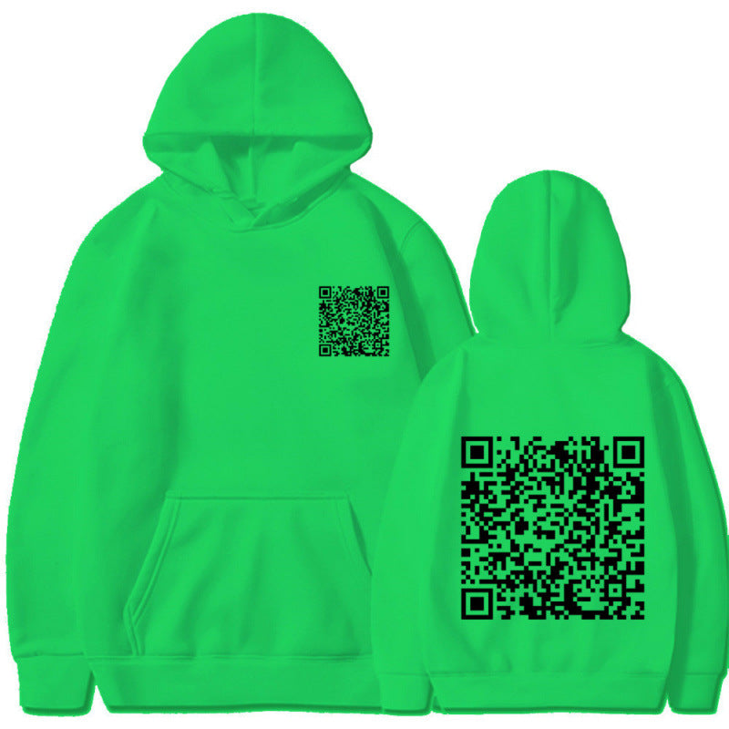 Damen Sportlicher Kapuzenpullover mit QR-Code Drune