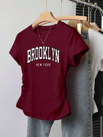 Damen Crop-T-Shirt mit figurbetontem Schnitt und modernem Design Drune