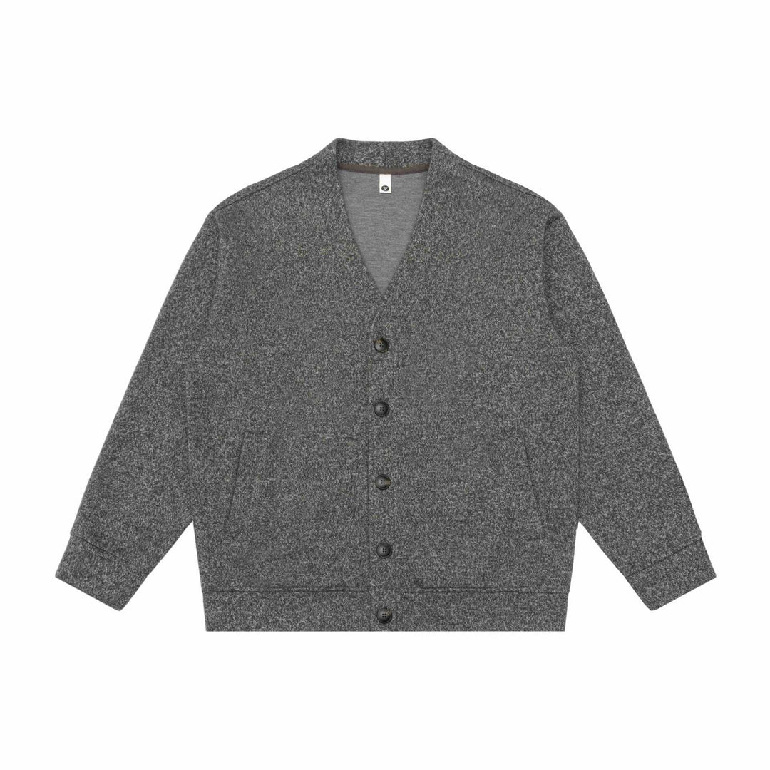 Unisex V-Ausschnitt Cardigan mit Strukturstrick und aufgesetzten Taschen Drune