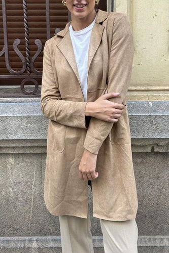 Drune | Langer Wildleder Trenchcoat