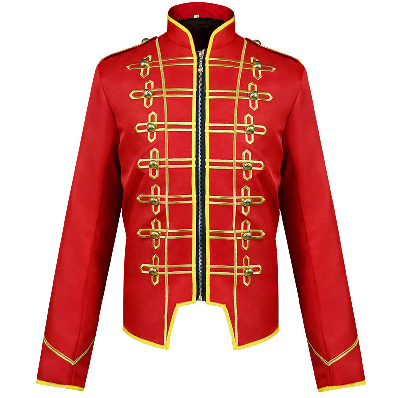 Herren nan militärische Paradejacke mit Zierkordeln und Stehkragen Drune