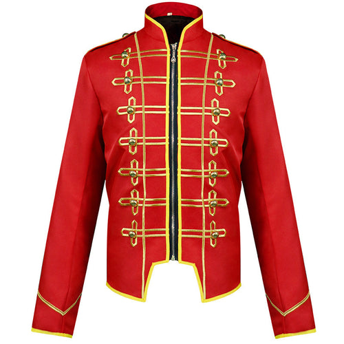 Herren nan militärische Paradejacke mit Zierkordeln und Stehkragen Drune