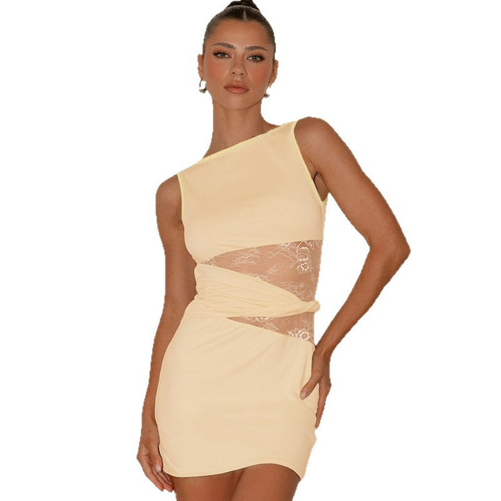 Damen Figurnahes Kleid mit romantischem Spitzen-Einsatz Drune