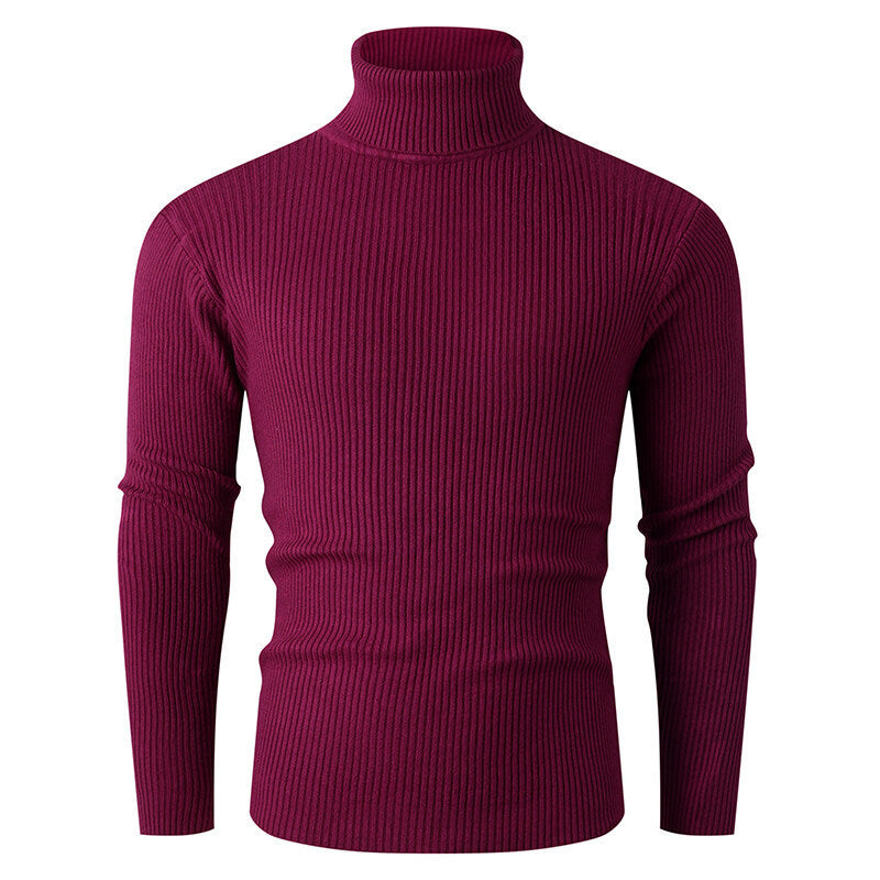 Herren eleganter Rollkragenpullover aus strukturiertem Strickmaterial Drune