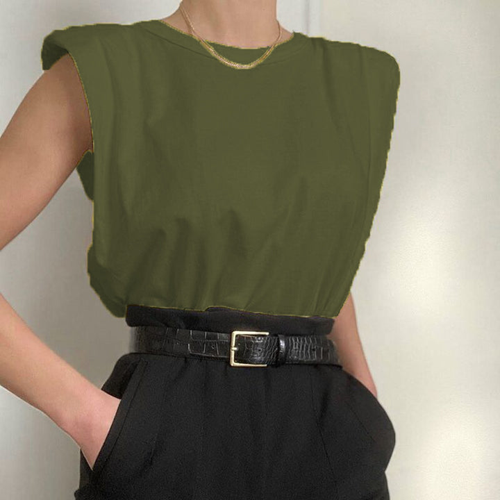 Damen Oversize T-Shirt mit Schulterpolstern Drune
