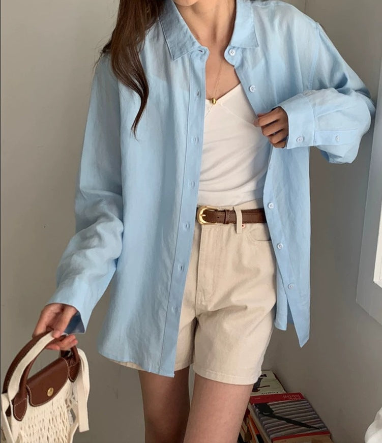 Damen Lässige Oversize-Hemdbluse mit kastiger Silhouette und krempelbaren Ärmeln Drune