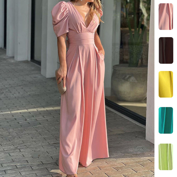 Damen Jumpsuit mit eleganten Puffärmeln Drune