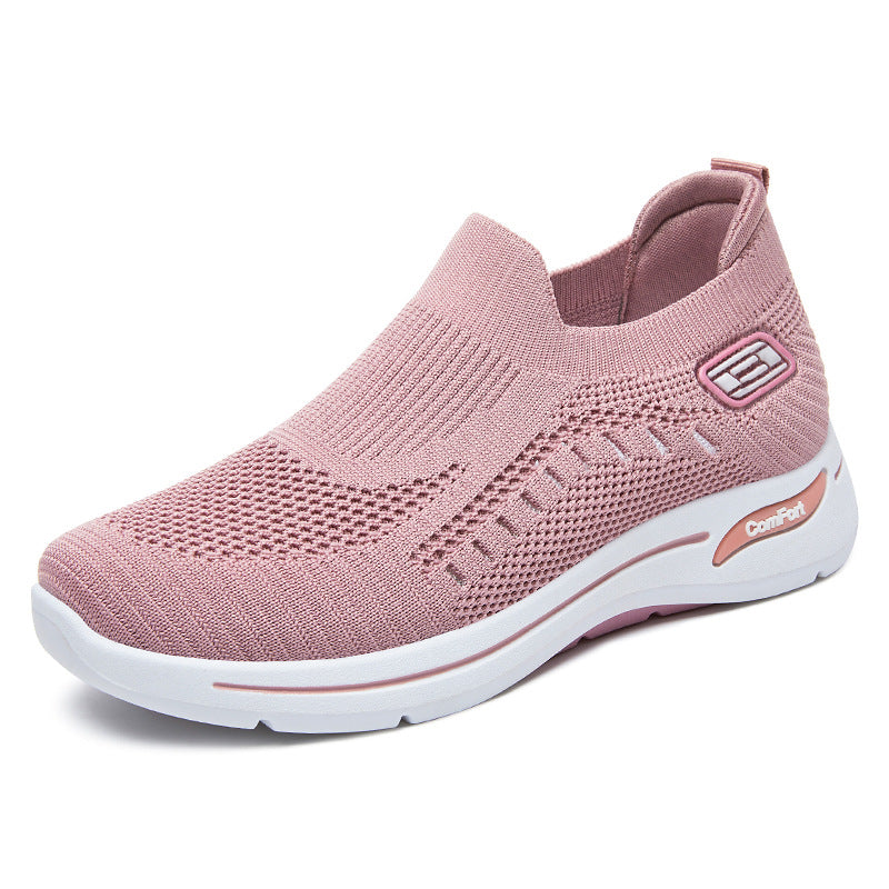 Damen nan ultraleichter gestrickter Slip-On Walking-Sneaker mit nahtlosem Sockenschaft und dämpfender EVA-Comfort-Zwischensohle Drune
