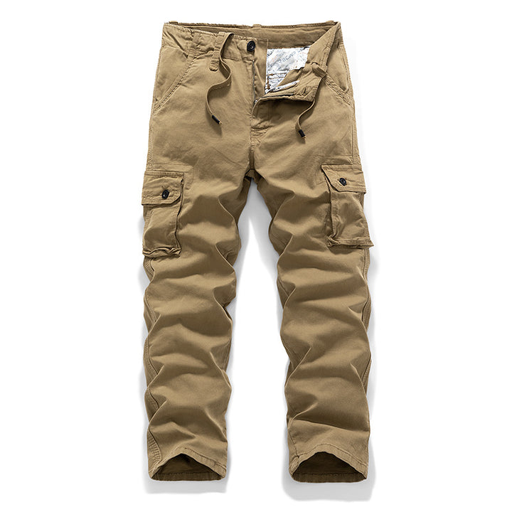 Herren Robust-Canvas Cargohhose mit Tunnelzugbund, Knieabnähern und Mehrfach-Klappentaschen Drune
