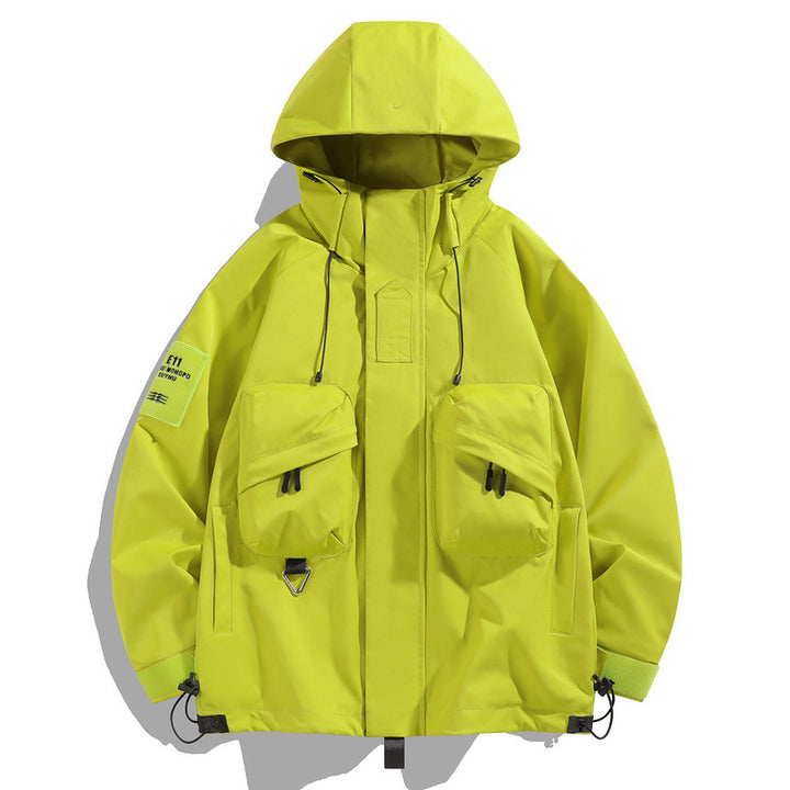 Herren Oversize Utility-Parka mit Kapuze, Multifach-Taschen & wasserabweisender Funktionsmembran Drune