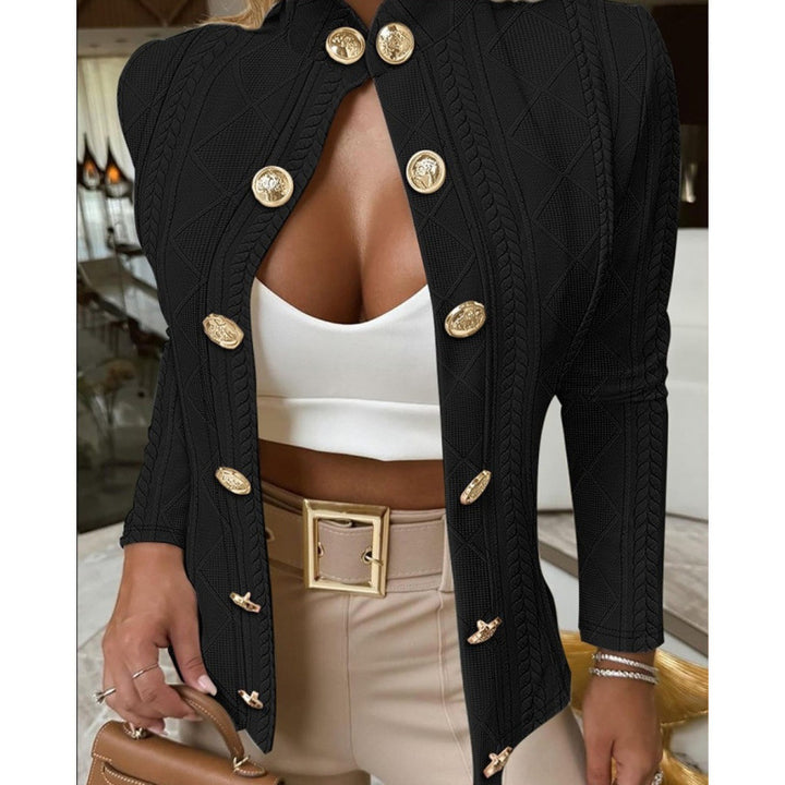 Damen Elegante und modische Strickjacke mit dekorativen Knöpfen Drune