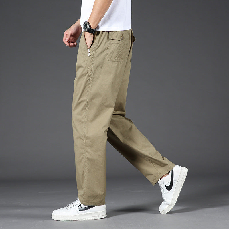 Herren Weite Relaxed-Chinohose mit geradem Bein & elastischem Komfortbund Drune