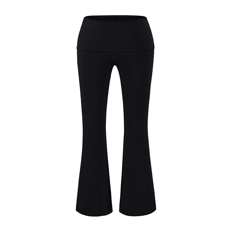 Damen Hochtaillierte Schlaghose mit Umschlagbund aus Stretch-Jersey Drune