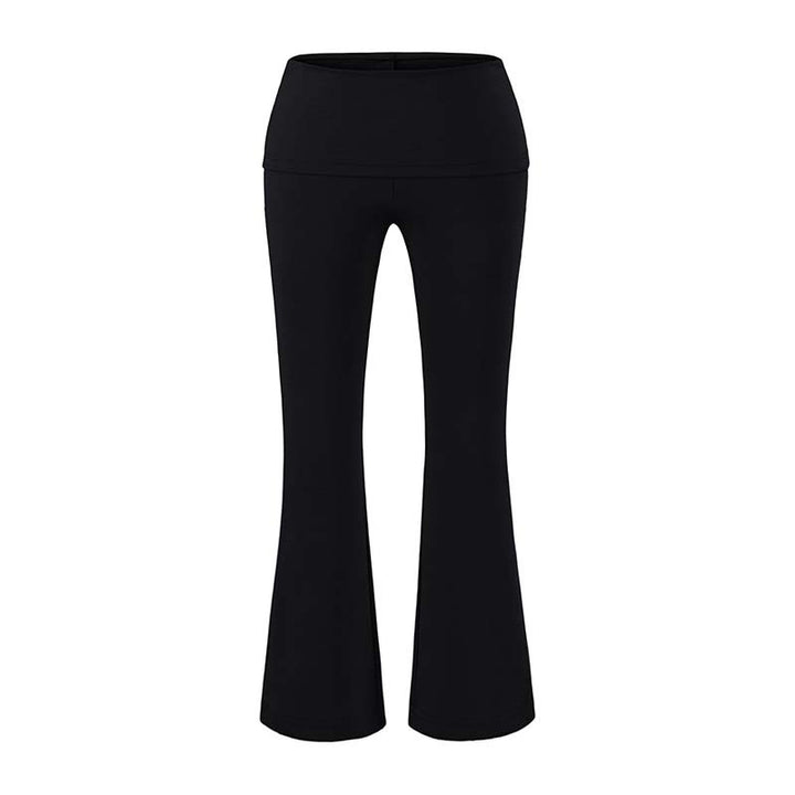 Damen Hochtaillierte Schlaghose mit Umschlagbund aus Stretch-Jersey Drune